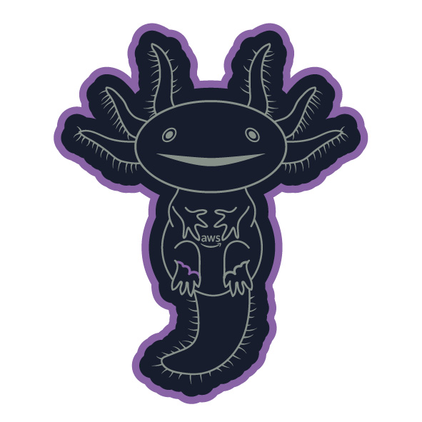 Ilustración de ajolote y nube, marca Ajolotes en la Nube